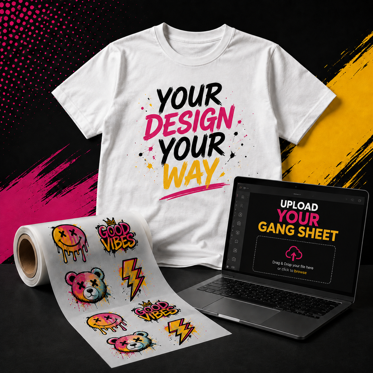 Upload Your Ready DTF Gang Sheet