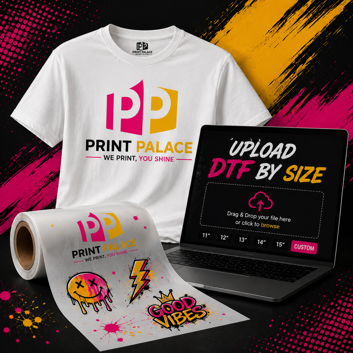 Upload DTF Transfer by Size